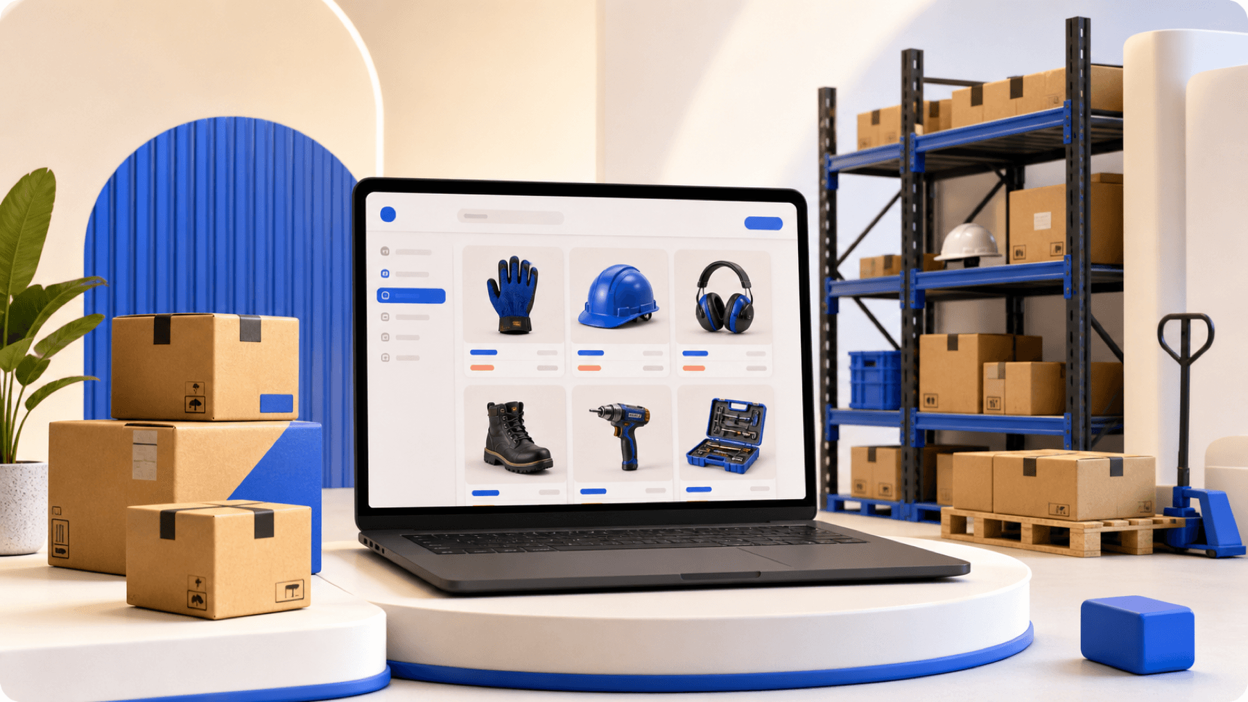 Portal B2B para productos industriales conectado al almacén